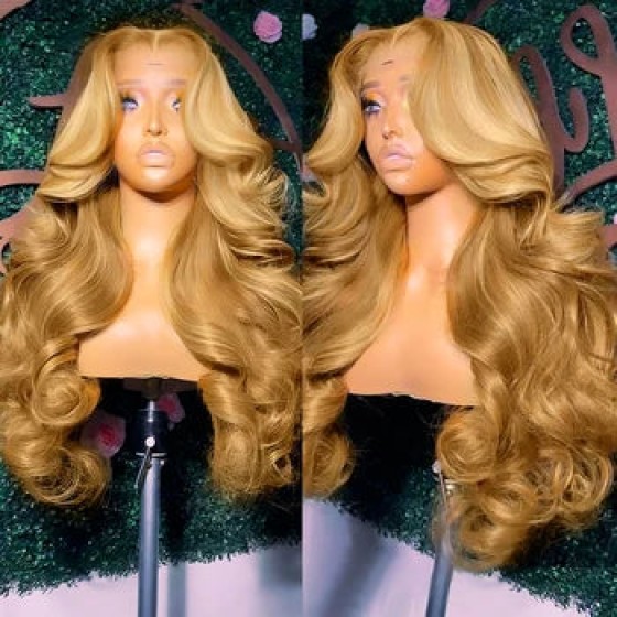 #27 Honey Blonde Lace Front Wigs Human Hair 13x4 Body Wave Wigs Human Hair Wig